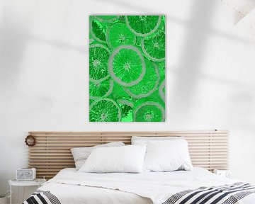 Metallic Limes - Art mural abstrait vert fluo sur Millennial Prints