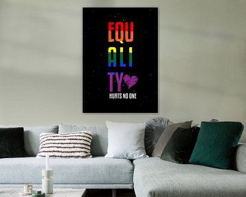 EQUALITY - LGBTQ vlag Regenboog Solidariteit Wanddecoratie van Millennial Prints