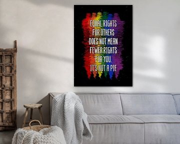 Gelijke Rechten - LGBTQ Vlag Regenboog Solidariteit Wanddecoratie van Millennial Prints