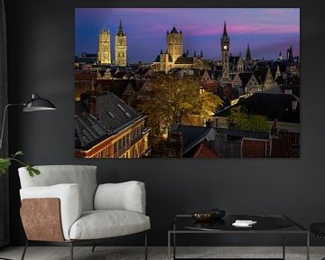 Ghent by night: a unique view of the skyline by Erik Brons