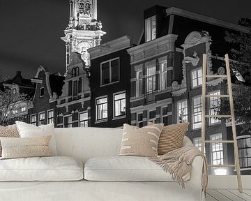 Avond op de Bloemgracht in Amsterdam van Peter Bartelings
