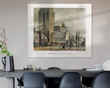 Carel Christiaan Antony Last, Blick auf die Hauptwache und die Martinikirche in Groningen, nach 1857