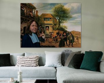 Jan Steen en zijn Dansende Boeren Voor Een Herberg Schilderij