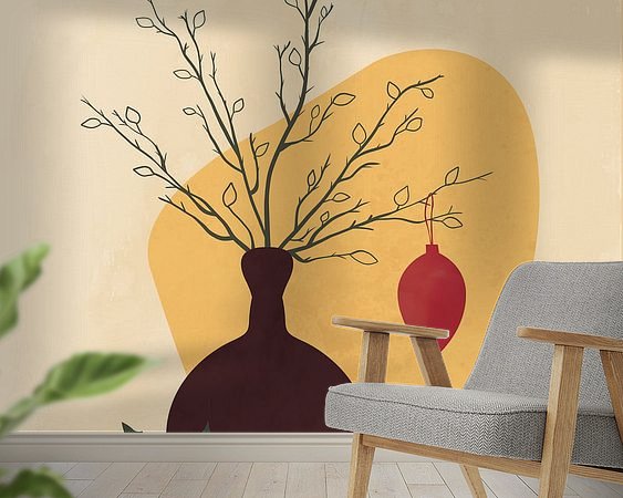Voorbeeld van het werk in een kamer