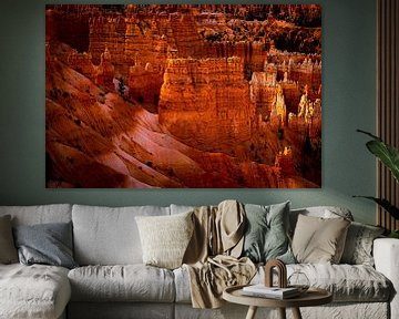Bizarre rotsnaalden in het grote erosielandschap Bryce Canyon National Park in Utah USA van Dieter Walther