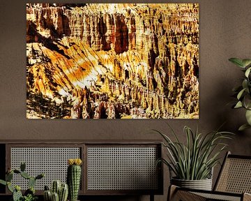 Amfitheater rotsnaalden in het grote erosielandschap Bryce Canyon National Park in Utah USA van Dieter Walther