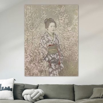 Geisha in kersenbloesem van Affect Fotografie