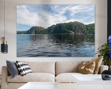 Reflectie in het water in Noorwegen van Manon Verijdt
