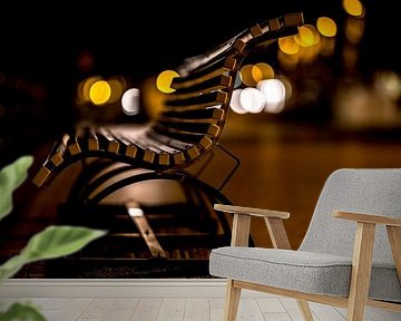 Een zitbank op de zeedijk van Oostende