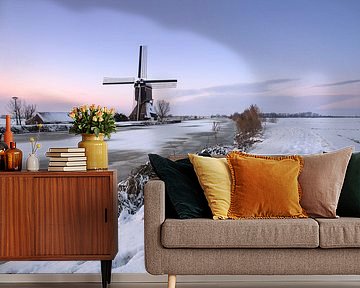 Polder mill in winter by Mark Leeman