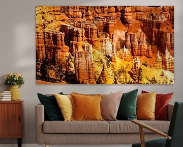 prachtige rotsformatie met hoodoos bij Bryce Canyon National Park in Utah USA van Dieter Walther