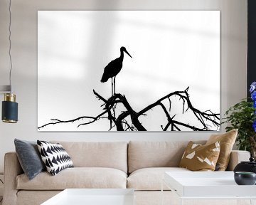 Shadows of a Stork van Lynlabiephotography