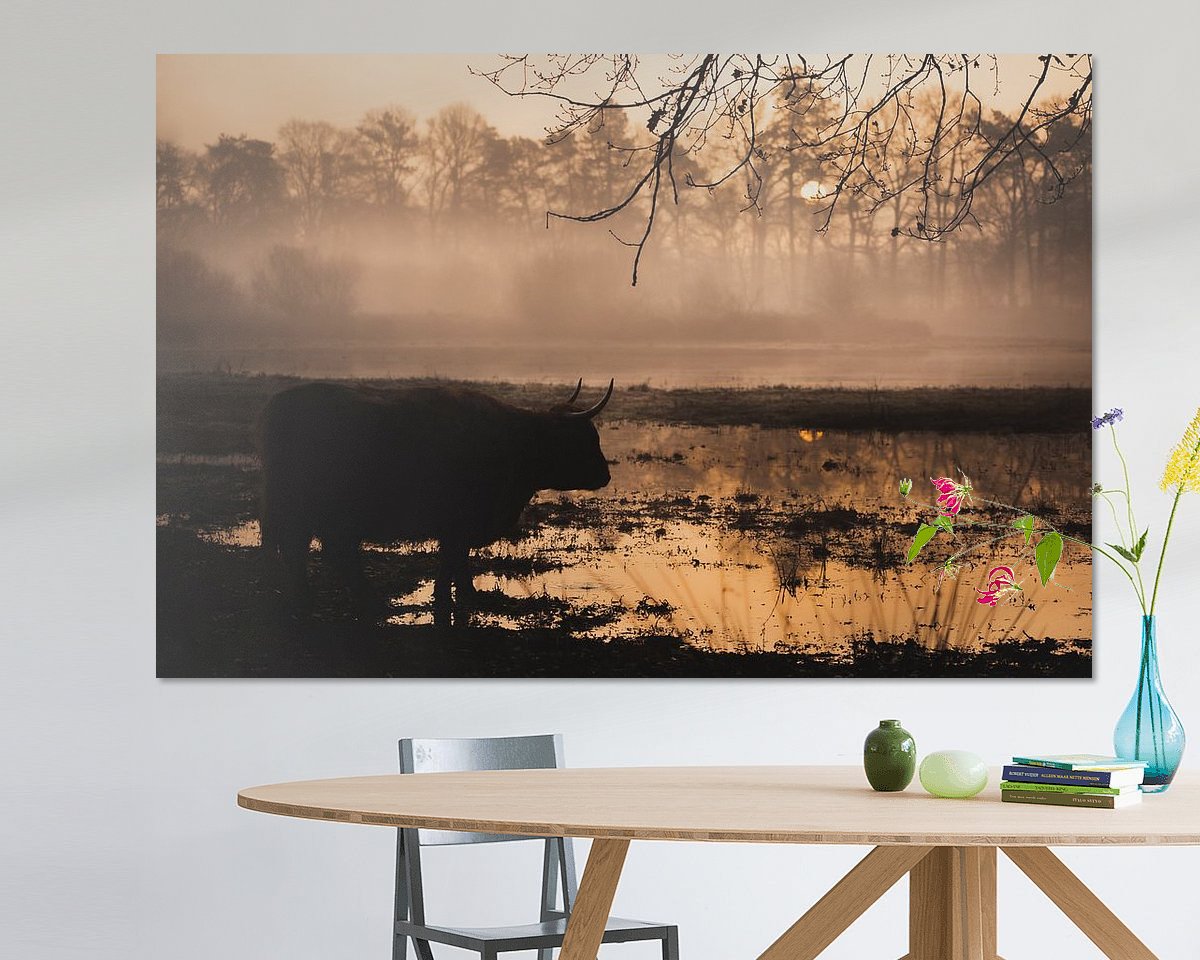 Voorbeeld van het werk in een kamer