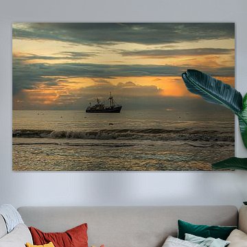 Shrimp Cutter at sunset