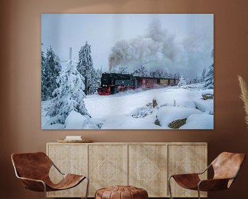 Brockenbahn in de sneeuw van Christian Möller Jork