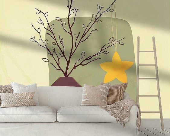Voorbeeld van het werk in een kamer
