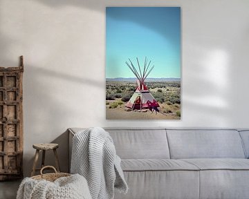 Arizona desert and a tipi tent by Carolina Reina