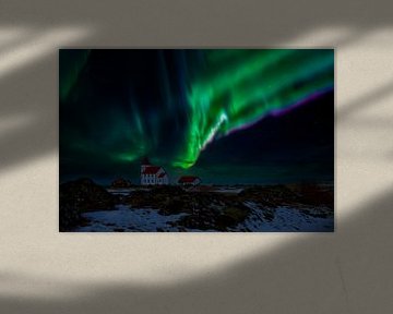 Aurora borealis Island, Nordlicht von Gert Hilbink