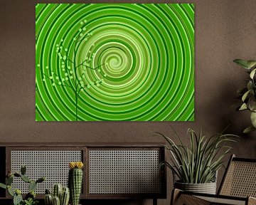 Your Turn Green (Mandala Spiraal in Groen) van Caroline Lichthart