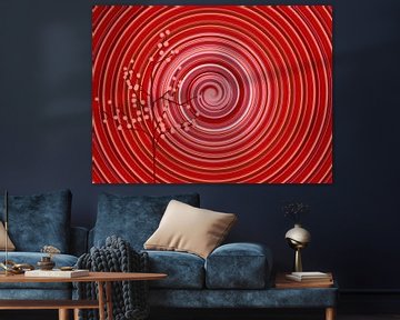 Your Turn Red (Mandala Spiraal in Rood) van Caroline Lichthart