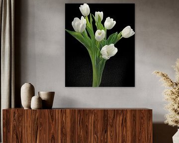 witte tulpen II van Dreamy Faces