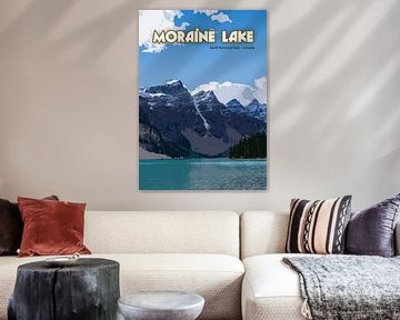 Vintage poster, Moraine Lake, Canada van Discover Dutch Nature