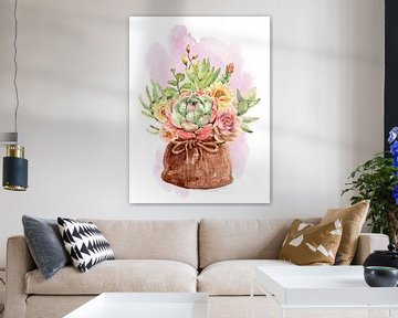 Succulent in een zakje van Printed Artings