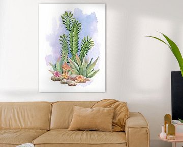 Cactus en vetplant van Printed Artings