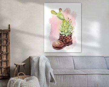 Cactus en Succulent in een schoen