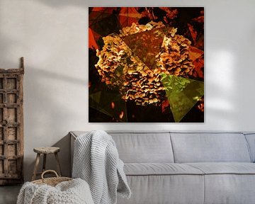 Pieces of Autum with Hydrangea by Helga Blanke
