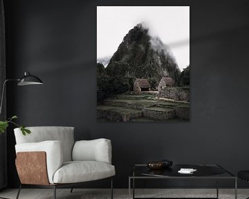 Machu Picchu houses in a cloudy Andean mountain range | Peru by Felix Van Leusden