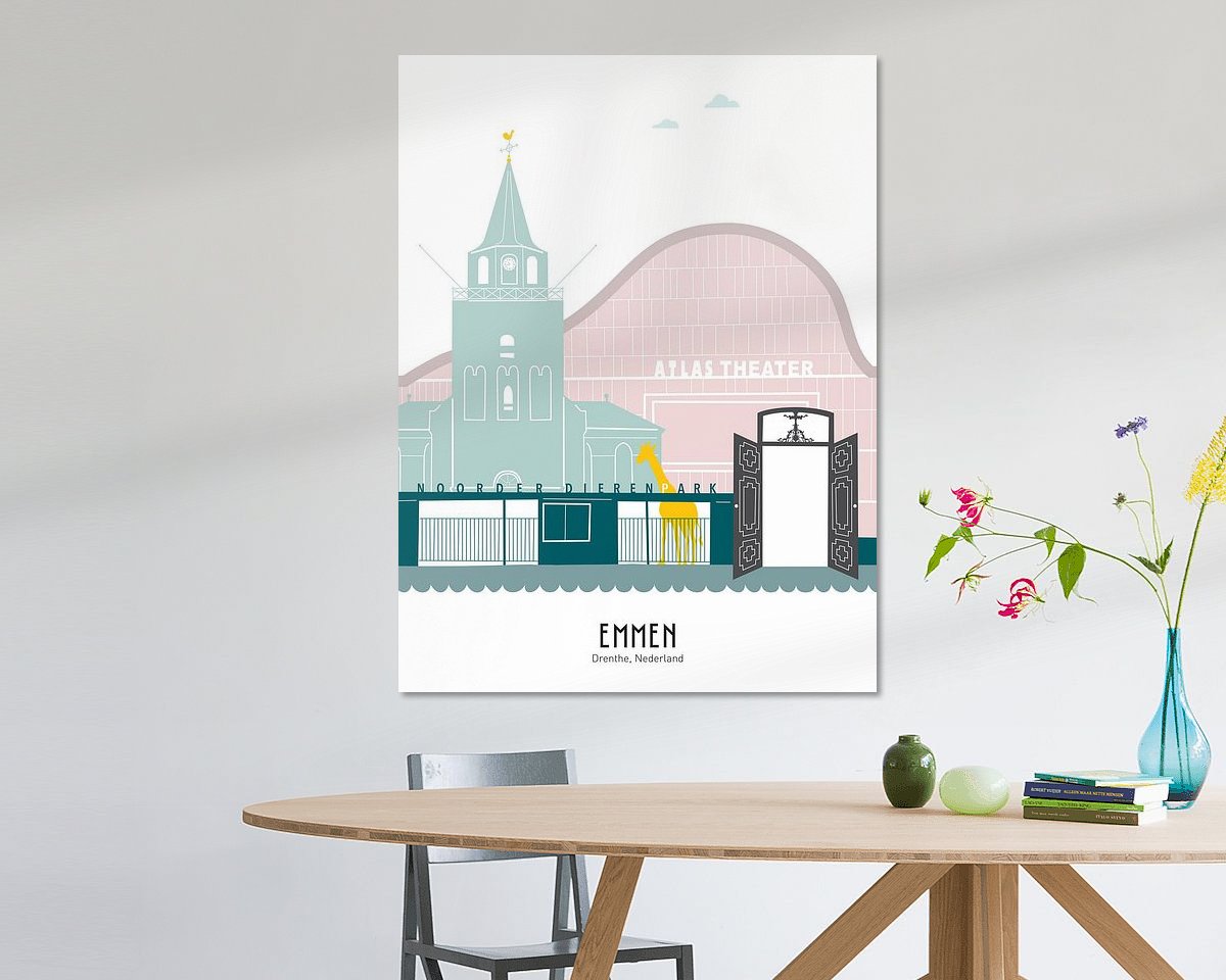 Voorbeeld van het werk in een kamer
