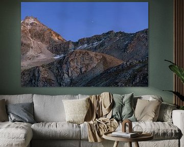 Landschap bij de Schwarzhorn bij zonsondergang in Wallis