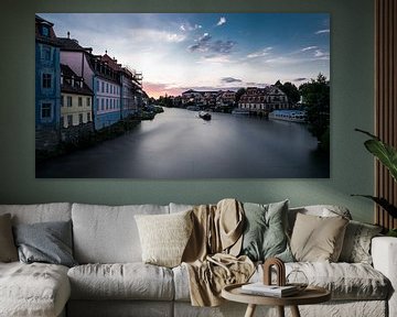 Late night view over the river of Bamberg, Germany, July 2017 van Werner Lerooy