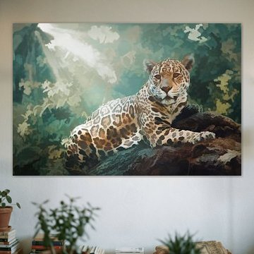 Jaguar in der Dschungelkunst