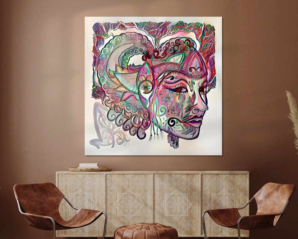 Voorbeeld van het werk in een kamer