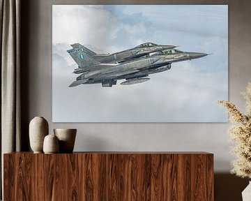 Luft-Luft-Fotografie: Fotografieren von 2 F-16 Fighting Falcons der griechischen Luftwaffe nebeneina von Jaap van den Berg