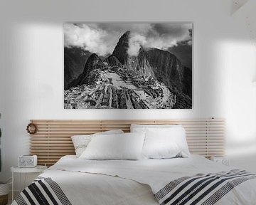 Machu Picchu in Schwarz und Weiß
