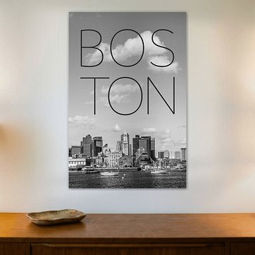 BOSTON Skyline North End & Financial District | Text & Skyline