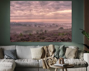 Landschaft (Posbank) im Nebel von Moetwil en van Dijk - Fotografie