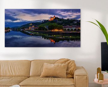 Panorama de Würzburg dans la lumière du soir, Allemagne sur Adelheid Smitt