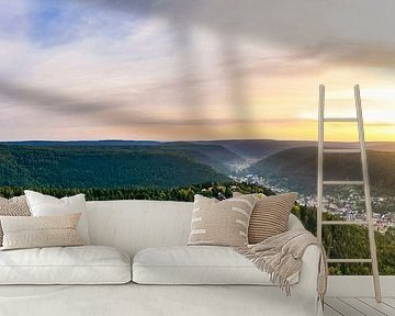 Aerial Panorama Bad Wildbad in the Black Forest by Werner Dieterich