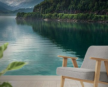 Reflection of mountains and clouds (part 3 of triptych) by Ellis Peeters