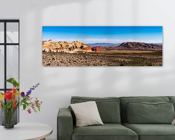 Panorama woestijnlandschap Red Rock Canyon in Nevada USA van Dieter Walther