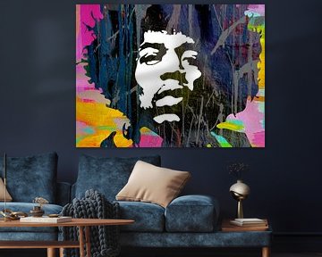 Jimi Hendrix Pop Art van Stephen Chambers