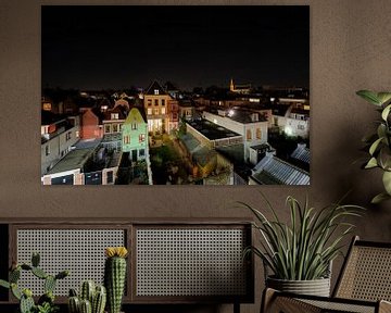 View of Strosteeg and Oudegracht in Utrecht from Springweg car park by Donker Utrecht