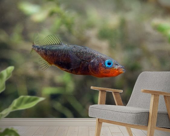 Voorbeeld van het werk in een kamer