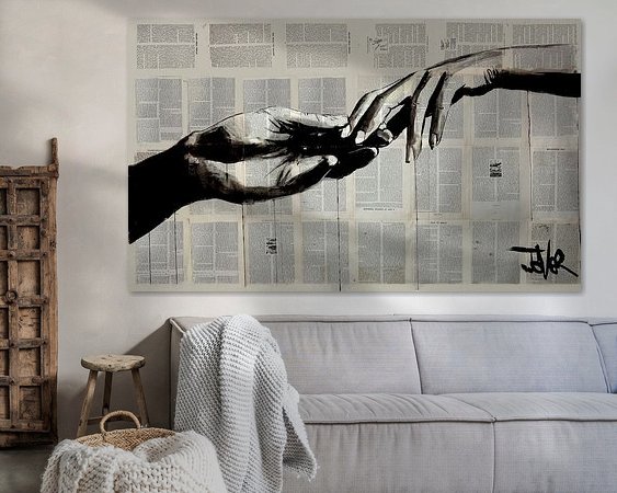 Voorbeeld van het werk in een kamer