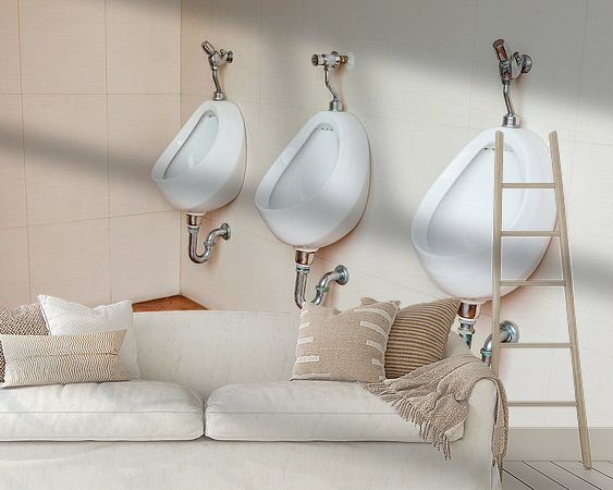 Voorbeeld van het werk in een kamer
