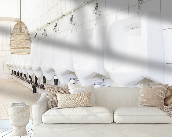 Voorbeeld van het werk in een kamer